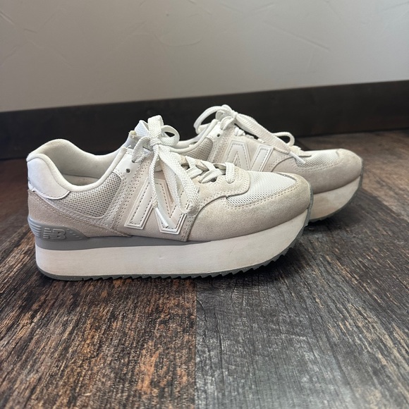 New Balance Shoes - New Balance Women's Off-White and Gray Sneakers